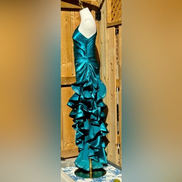 🆕 BRONX & BANCO Monica Turquoise Gown, Sz S US 4- Moving sale - Picture 6 of 15